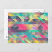 カッコいいカラフル幾何三角形パターン ポストカード (正面/裏面)