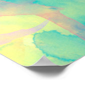 カッコいいカラフル水色絵を描抽象芸術模様 ポスター (角)