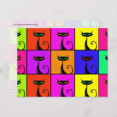 カッコいいカラフル猫アポップ・アートのート ポストカード (正面/裏面)