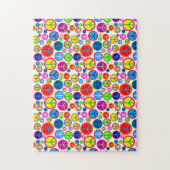 カッコいいカラフルGroovy Peaceシンボル ジグソーパズル (縦)