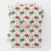 カッコいいキッズすごいヒーローのタイル模様 ラッピングペーパーシート (インサイチュ)