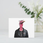 カッコいいキング・オブ・ターキーと一緒に楽しい感謝祭を！ ポストカード (スタンド正面)