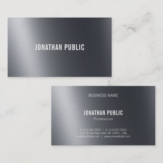 カッコいいクリエイティブライトとシャドウブラックエレガントプレーン 名刺 (正面/裏面)