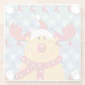 カッコいいクリスマスのトナカイ ガラスコースター (裏面)