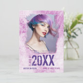 カッコいいグランジモダン2面フォトピンクパープルグラード 案内状 (スタンド正面)