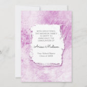 カッコいいグランジモダン2面フォトピンクパープルグラード 案内状 (裏面)