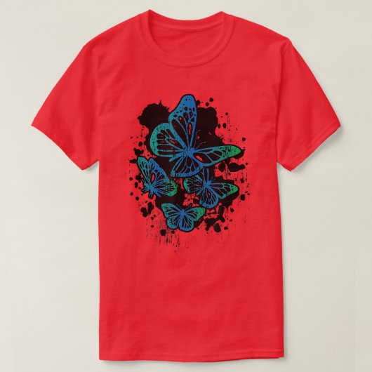 カッコいいグランジFairycoreゴシック蝶グラフィック Tシャツ (デザイン正面)