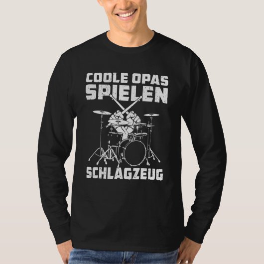 カッコいいグランドパ遊ドラムKitペンテンショナーシニアホビー Tシャツ (正面)