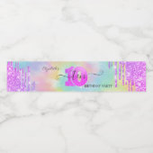 カッコいいグリッタードリップ絞り染め10誕生日 ペットボトルラベル (シングルラベル)