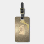 カッコいいグリッター、ハイヒール、モノグラムパーソナライズされた ラゲッジタグ (正面縦)
