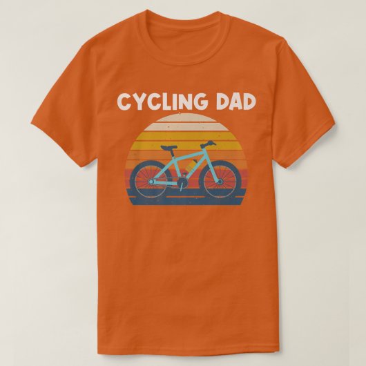カッコいいサイクリング父自転車のパパデザインサイクリング Tシャツ (デザイン正面)
