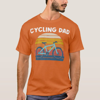 カッコいいサイクリング父自転車のパパデザインサイクリング Tシャツ