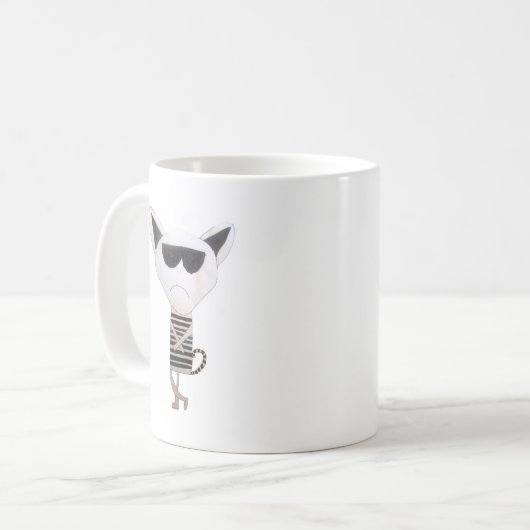 カッコいいサングラスの猫 コーヒーマグカップ (正面左)