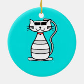 カッコいいサングラスの猫 セラミックオーナメント (裏面)