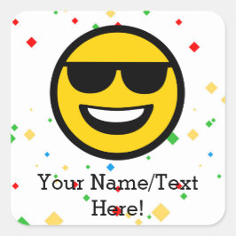 カッコいいサングラス絵文字 スクエアシール