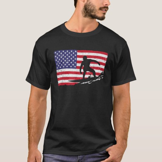 カッコいいサーフィン女子男性へ7月アメリカFlの第4戦 Tシャツ (正面)