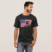 カッコいいサーフィン女子男性へ7月アメリカFlの第4戦 Tシャツ (正面フル)