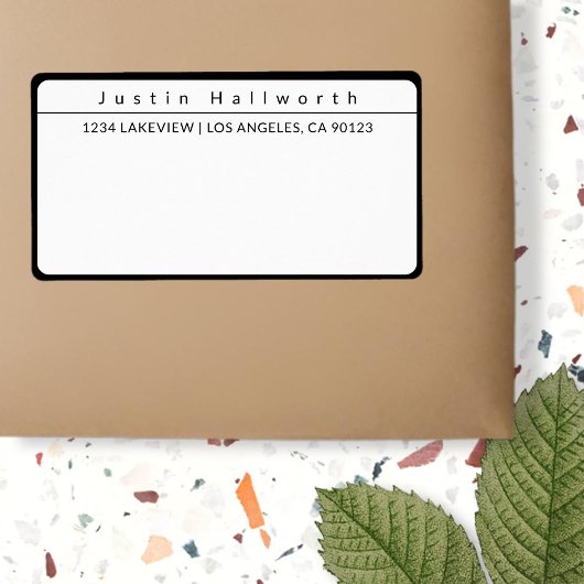 カッコいいシンプルミニマリストブラック&ホワイト ラベル