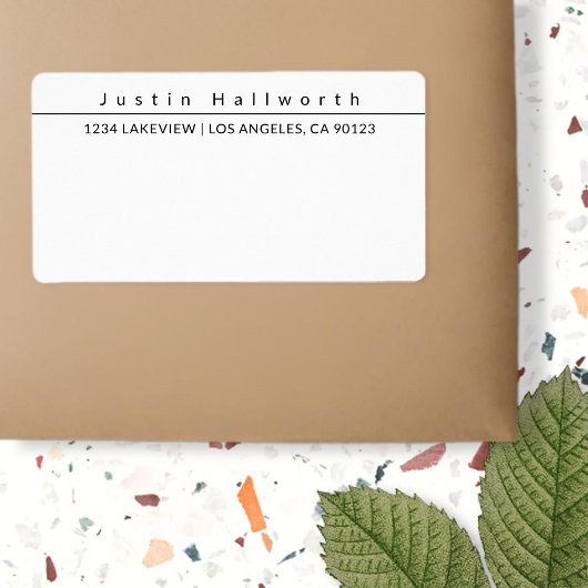 カッコいいシンプル平滑ミニマリストブラック&ホワイト ラベル