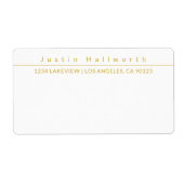 カッコいいシンプル平滑金ゴールド&ホワイト ラベル (正面)