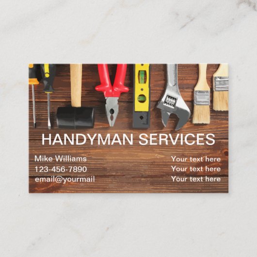 カッコいいシンプル手利家修理名刺 名刺 (正面)