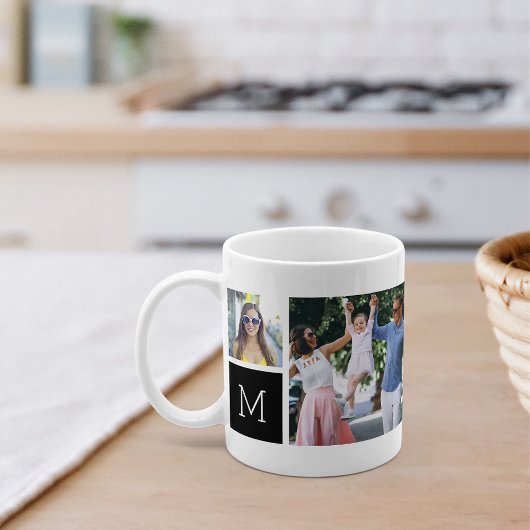 カッコいいシンプルPhoto Collage & Monogram コーヒーマグカップ