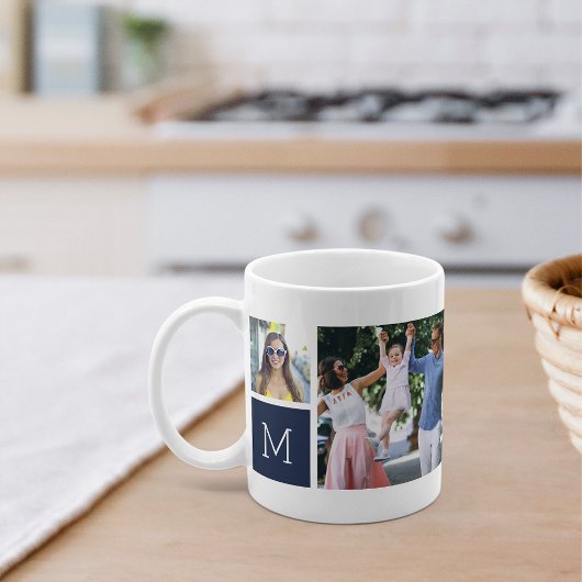 カッコいいシンプルPhoto Collage & Monogram コーヒーマグカップ
