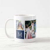 カッコいいシンプルPhoto Collage & Monogram コーヒーマグカップ (左)