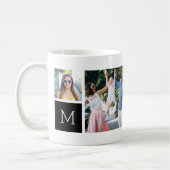 カッコいいシンプルPhoto Collage & Monogram コーヒーマグカップ (左)