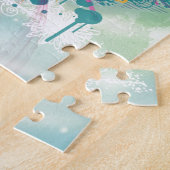 カッコいいスカル(ばちゃばちゃ)跳ねるはヴィンテージフローラ枠を旋回する ジグソーパズル (側面)