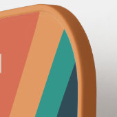 カッコいいスタイリッシュストライプレトロパーソナライズされた ピックルボールラケット (左詳細)