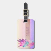 カッコいいストライプのカラフルトレンディー ラゲッジタグ (正面縦)