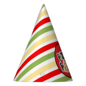 カッコいいストライプのピザパーティー パーティーハット (左)