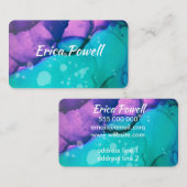 カッコいいターコイズと紫モダン水色 名刺 (正面/裏面)