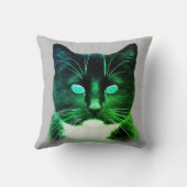 カッコいいターコイズ目猫両面 クッション (裏面)