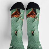 カッコいいターコイズ茶色の錆びた金属あなたの名前 ソックス (上部)