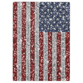 カッコいいトレンディーアメリカ国旗輝くグリッター クリップボード (裏面)