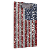 カッコいいトレンディーアメリカ国旗輝くグリッター クリップボード (右)