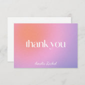 カッコいいトレンディーグラディエント紫バルミツワーカスタム サンキューカード (正面/裏面)