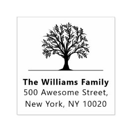 カッコいいトレンディーツリーファミリ名文字差出人住所 セルフインキングスタンプ