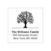 カッコいいトレンディーツリーファミリ名文字差出人住所 ラバースタンプ (インプリント)