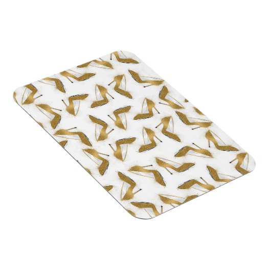 カッコいいトレンディーフェイク金ゴールドグリッターハイヒール靴 マグネット (右側)