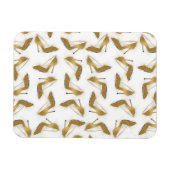 カッコいいトレンディーフェイク金ゴールドグリッターハイヒール靴 マグネット (横)