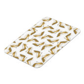 カッコいいトレンディーフェイク金ゴールドグリッターハイヒール靴 マグネット (左側)