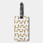 カッコいいトレンディーフェイク金ゴールドグリッターハイヒール靴 ラゲッジタグ (裏面縦)