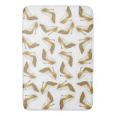 カッコいいトレンディーフェイク金ゴールドグリッター バスマット (正面縦)