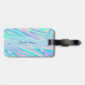 カッコいいトレンディーホログラフィックテクスチャ、モノグラム ラゲッジタグ (裏面横)