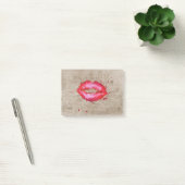 カッコいいトレンディーヴィンテージの水色の唇（ばちゃばちゃ）跳ねる ポストイット (オフィス)