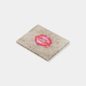 カッコいいトレンディーヴィンテージの水色の唇（ばちゃばちゃ）跳ねる ポストイット (アングル)