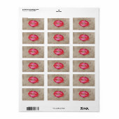 カッコいいトレンディーヴィンテージの水色の唇（ばちゃばちゃ）跳ねる ラベル (フルシート)